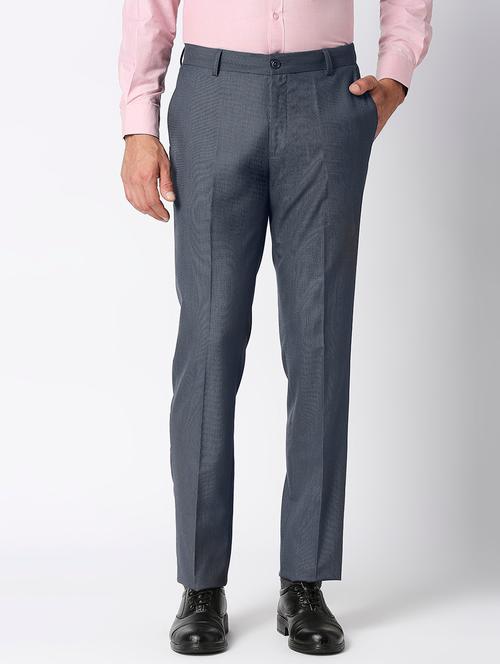 grey textured formal trouser - 18476801 - Very Small Image - 1