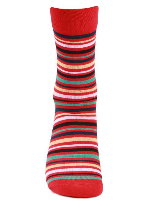 mens red striped above ankle length sock - 18476915 - Very Small Image - 1