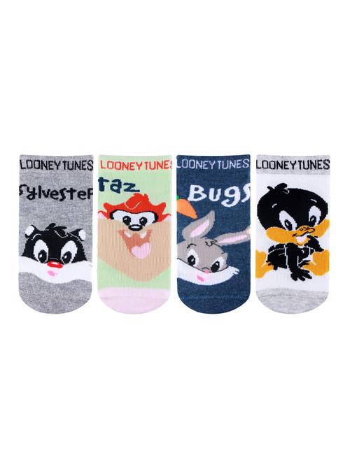 girls pack of 4 printed ankle length socks - 18476933 - Very Small Image - 1
