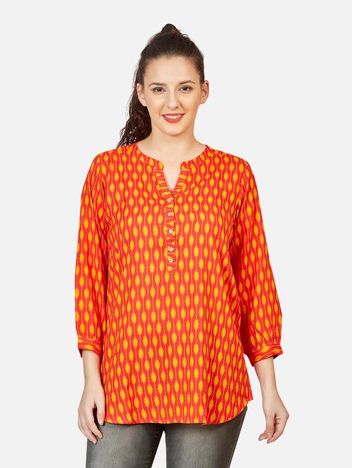 printed fusion kurti - 18476943 - Very Small Image - 1