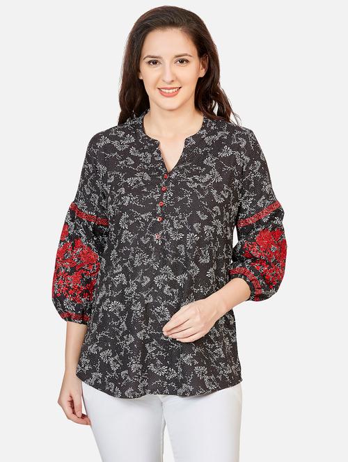 printed fusion kurti - 18476958 - Very Small Image - 1