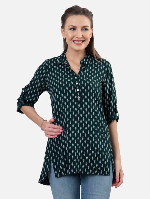 printed fusion kurti - 18476971 - Very Small Image - 1
