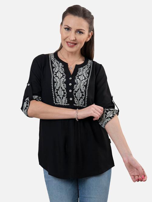 printed fusion kurti - 18477020 - Very Small Image - 1