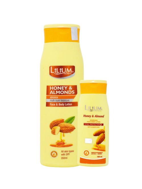 herbal honey & almonds face & body lotion 350ml+100ml pack of 2 - 18477505 - Very Small Image - 1