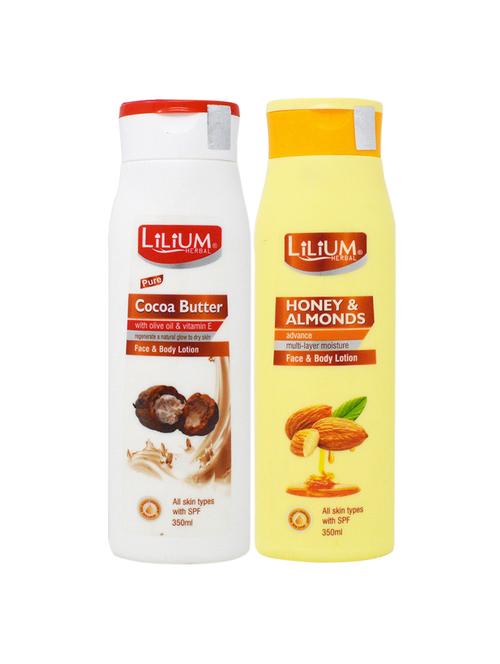 herbal honey & almonds with cocoa butter face & body lotion 350ml each pack of 2 - 18477530 - Very Small Image - 1