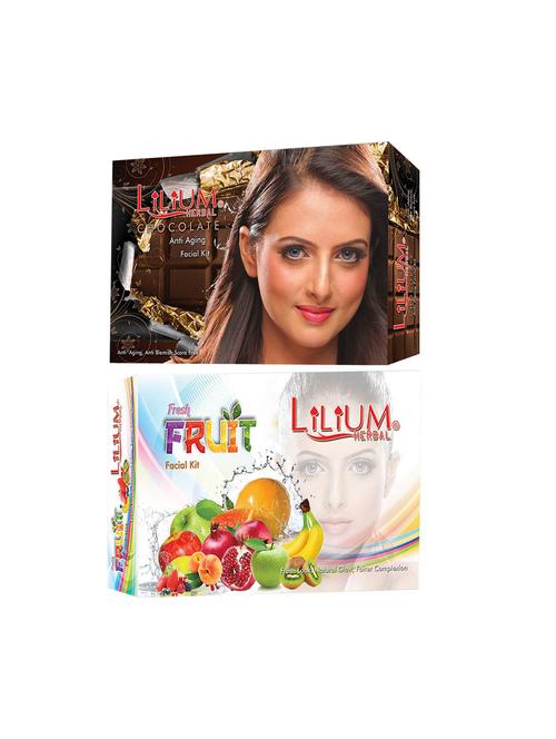 chocolate and fruit facial kit for extra glow & smoothness, 80g each - 18477830 - Very Small Image - 1