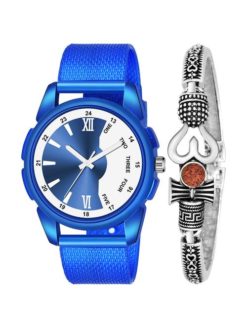 kajaru men analog watch with mahadev bracelet - 18478289 - Very Small Image - 1