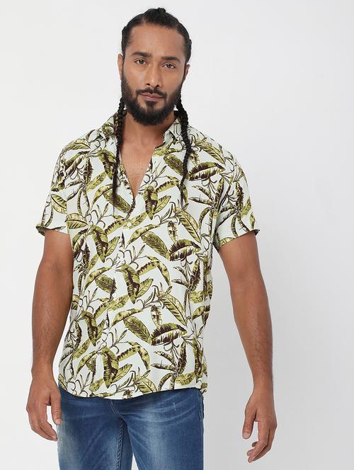 green printed casual shirt - 18479069 - Very Small Image - 1