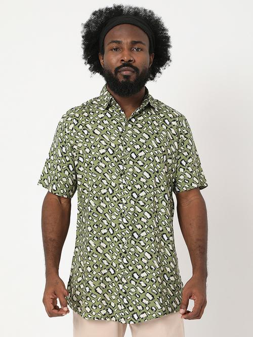 green printed casual shirt - 18479080 - Very Small Image - 1