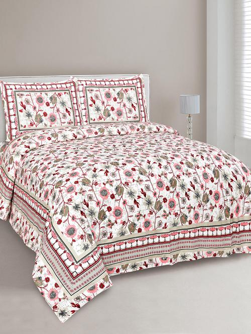 easygoods 240 tc queen bedsheet with 2 pillow covers | monarch - 18479216 - Very Small Image - 1