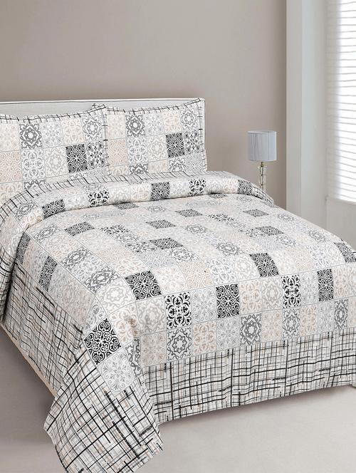easygoods 240 tc queen bedsheet with 2 pillow covers | monarch - 18479238 - Very Small Image - 1