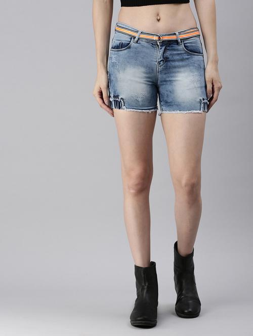 low rise washed shorts  - 18479537 - Very Small Image - 1
