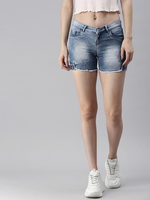 low rise washed shorts  - 18479539 - Very Small Image - 1