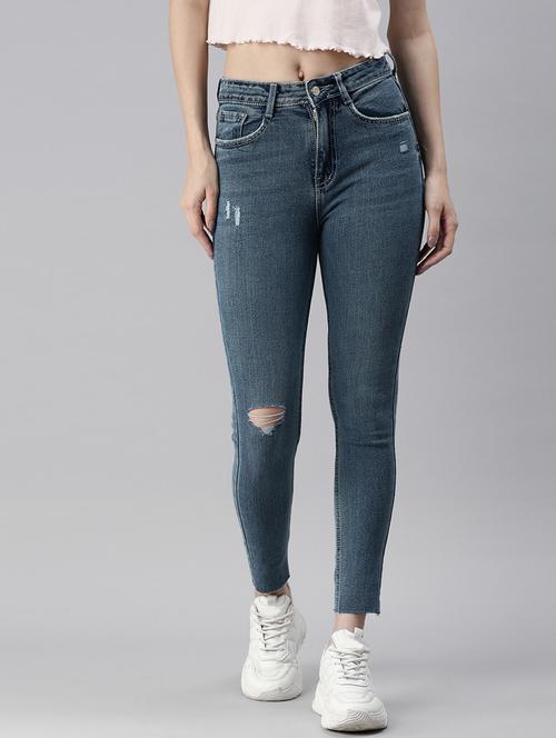 women's distress skinny fit jeans - 18479587 - Very Small Image - 1