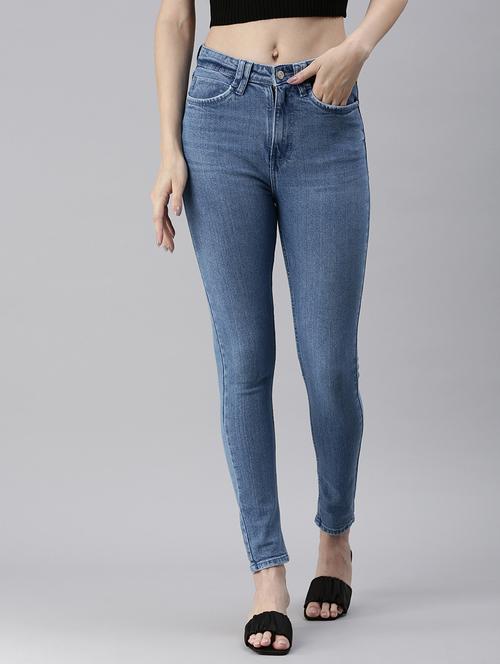 high rise stone washed skinny fit jeans  - 18479601 - Very Small Image - 1