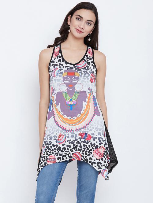 women's asymmetric round neck top - 18479879 - Very Small Image - 1