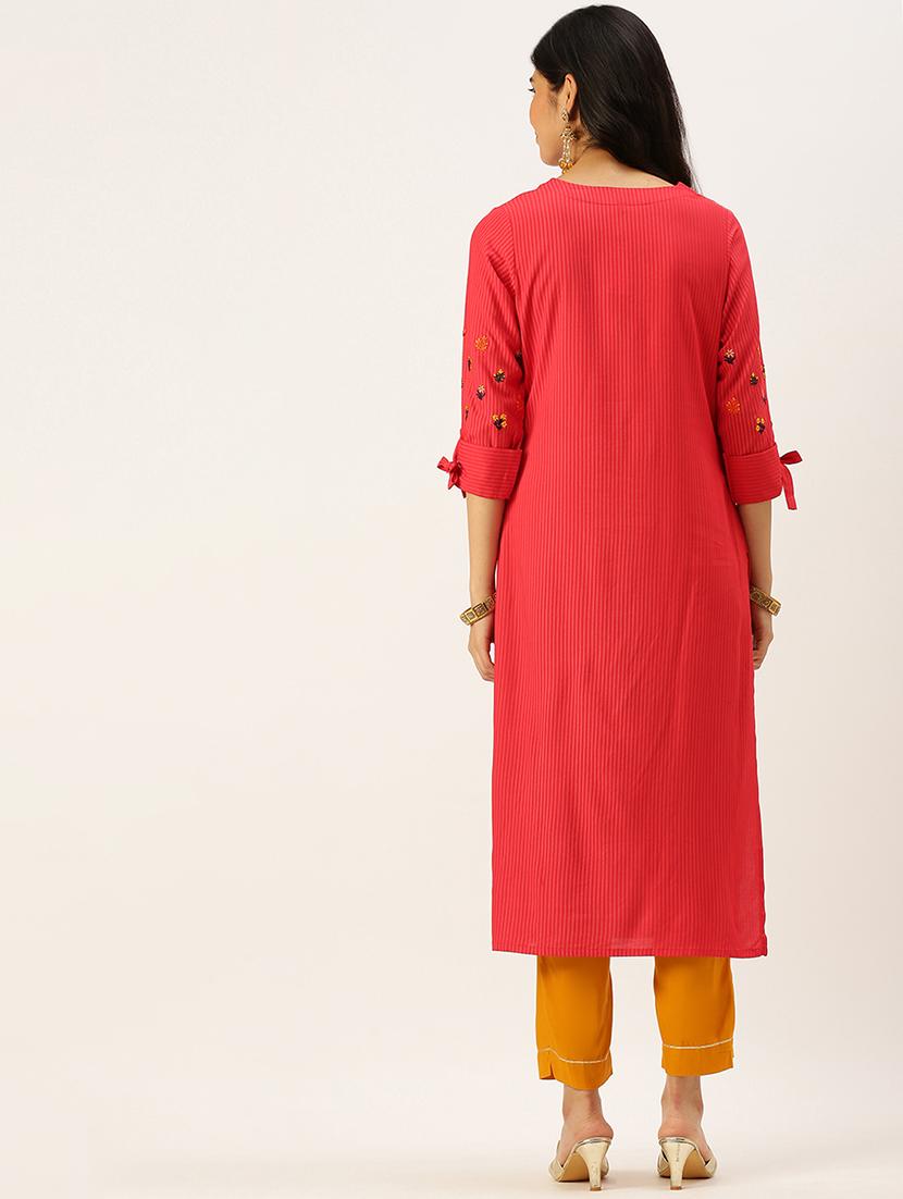 women's straight kurta - 18480668 - Standard Image - 2