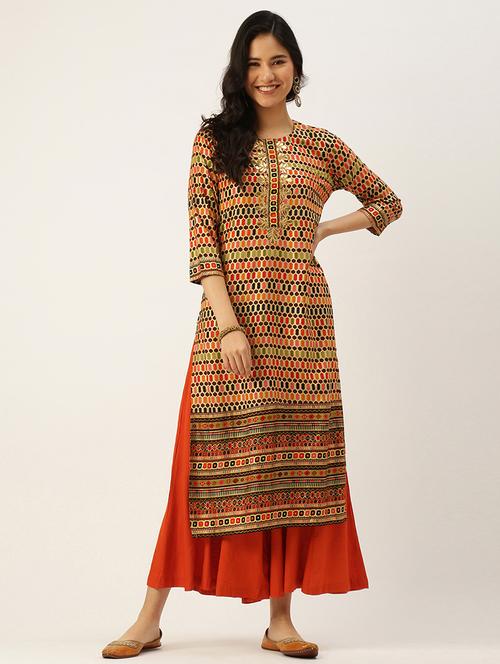 women's straight kurta - 18480672 - Very Small Image - 1