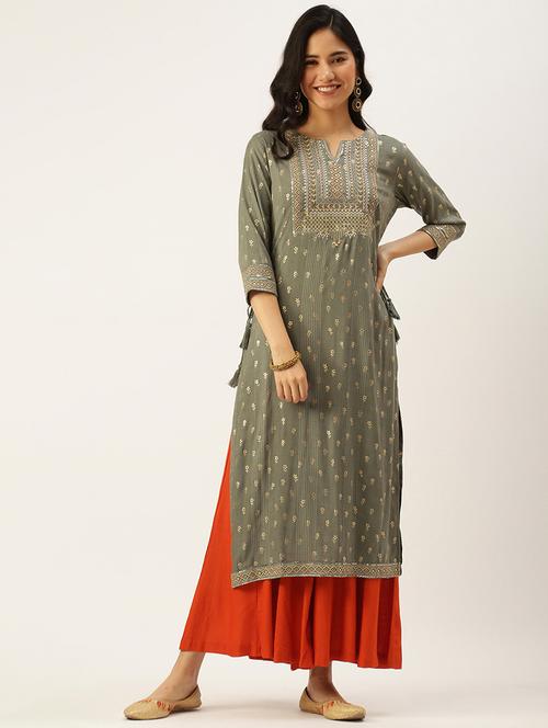 women's straight kurta - 18480675 - Very Small Image - 1