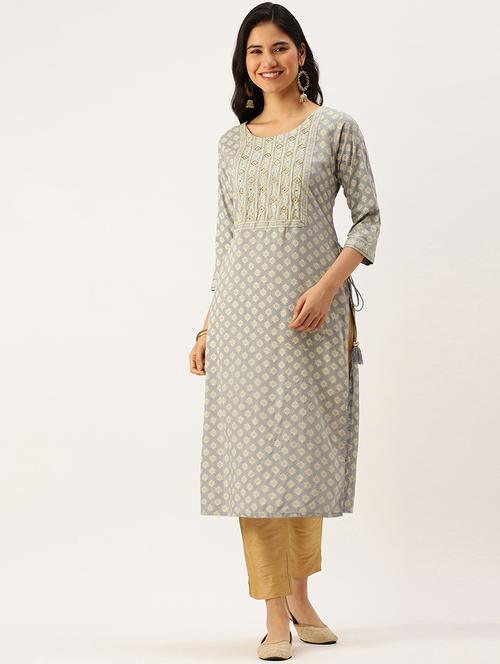 women's straight kurta - 18480725 - Very Small Image - 1