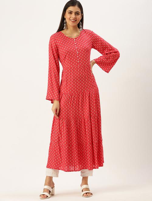 Women's Tiered Kurta - 18480732 - Very Small Image - 1