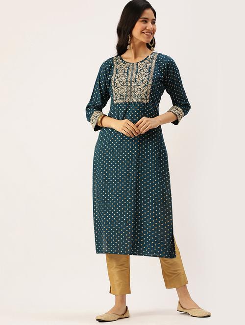 women's straight kurta - 18480733 - Very Small Image - 1