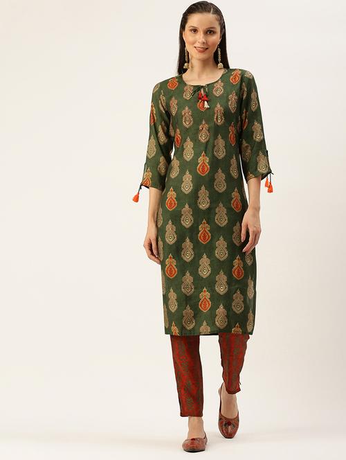 Pinted Kurta Pant Set - 18480937 - Very Small Image - 1
