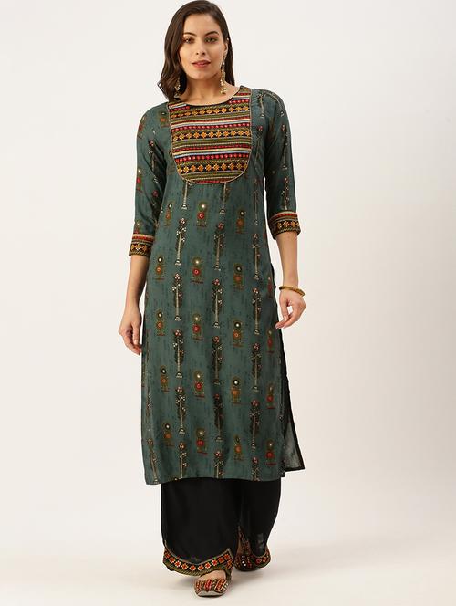 Printed Kurta Palazzo Set - 18480973 - Very Small Image - 1