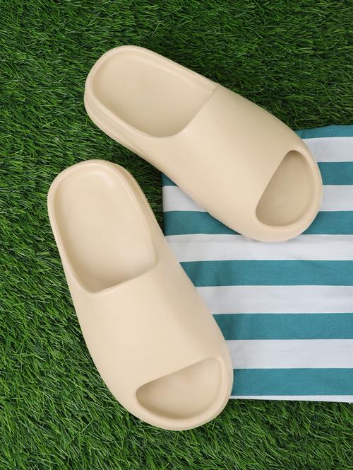 Women Beige Solid Slides - 18481066 - Very Small Image - 1