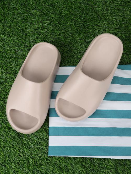 Women Brown Solid Slides - 18481067 - Very Small Image - 1
