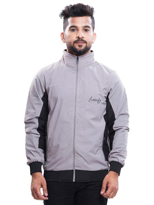 grey color block bomber jacket - 18481092 - Very Small Image - 1