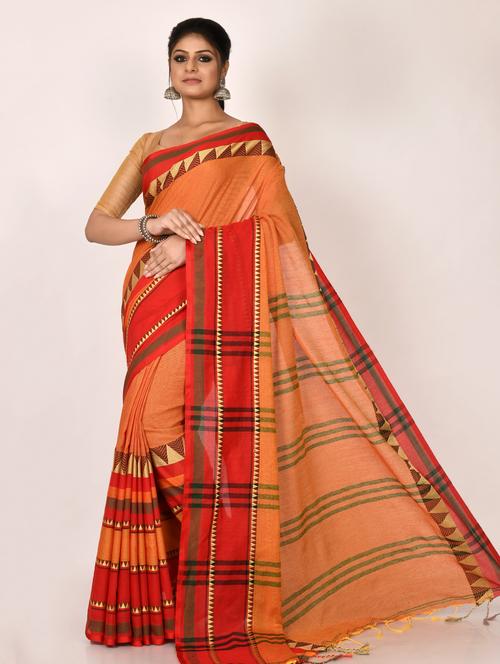 tassels detailed handloom saree with blouse - 18482058 - Very Small Image - 1
