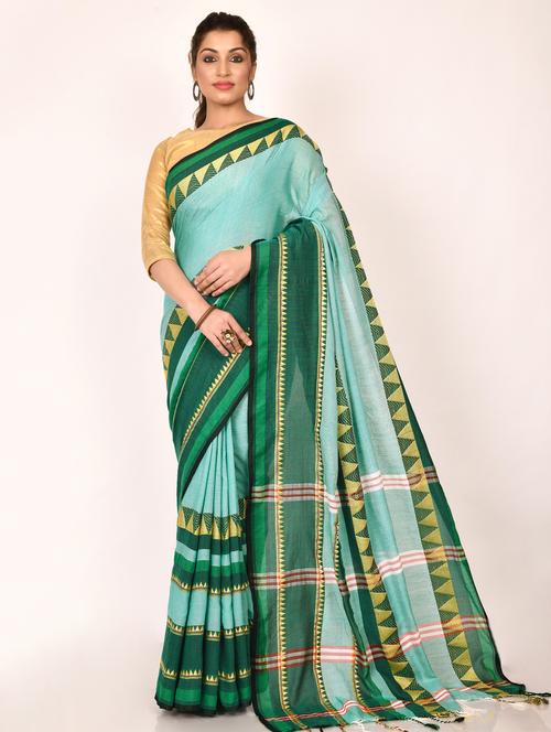 tassels detailed handloom saree with blouse - 18482062 - Very Small Image - 1