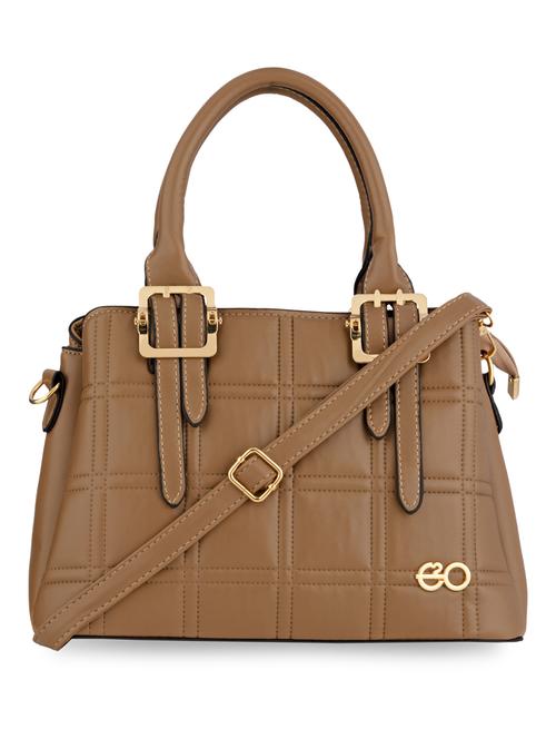 brown textured regular handbag - 18482248 - Very Small Image - 1