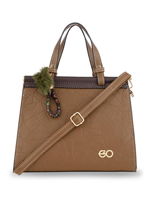 brown textured regular handbag - 18482316 - Very Small Image - 1