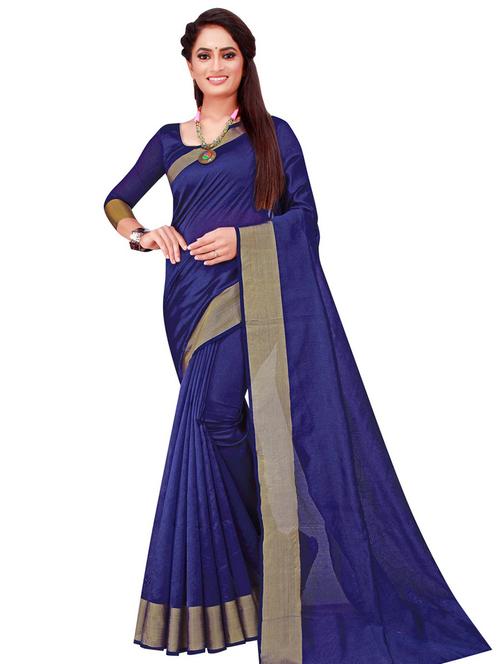 women's self design royal blue colored saree - 18485153 - Very Small Image - 1
