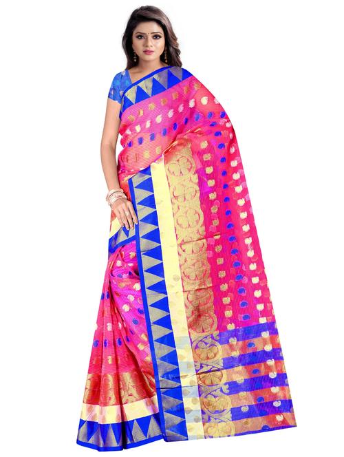 self design woven saree with blouse - 18488807 - Very Small Image - 1