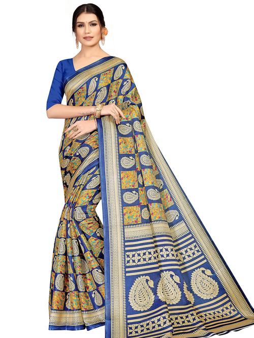 paisley printed saree with blouse - 18488910 - Very Small Image - 1