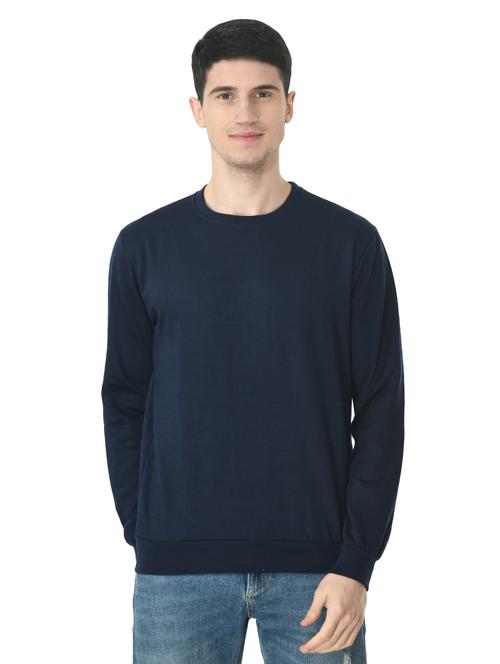 navy blue solid sweatshirt - 18490914 - Very Small Image - 1