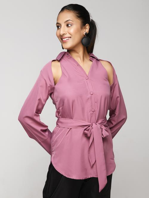 women's straight collared top - 18491811 - Very Small Image - 1