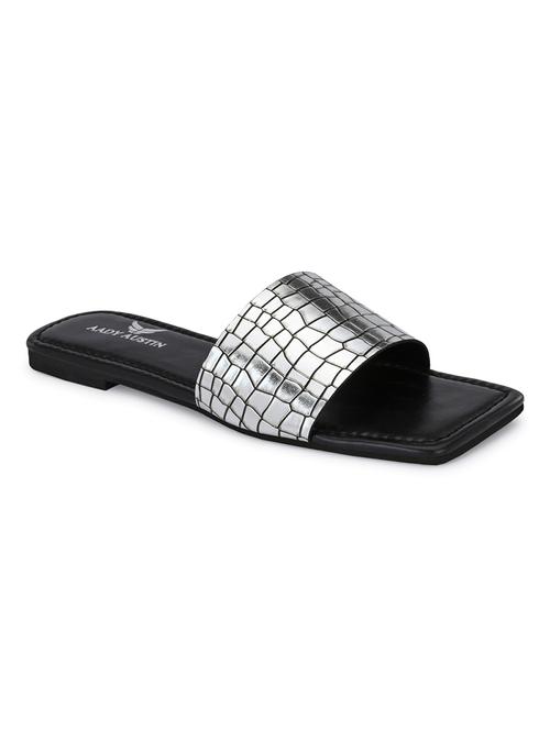 women silver slip on sandal - 18492190 - Very Small Image - 1