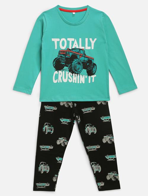 Boys Printed Nightwear Pajama Set - 18493153 - Very Small Image - 1