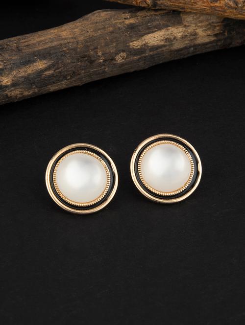 gold brass studs earring - 18498404 - Very Small Image - 1