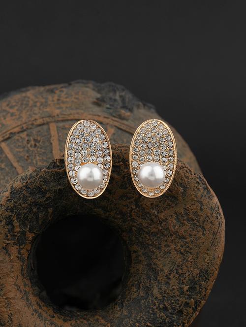 gold brass studs earring - 18498406 - Very Small Image - 1