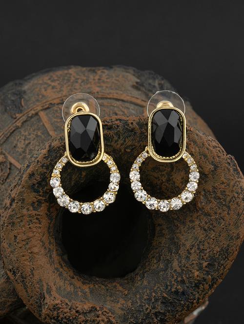 gold plated pearl crafted contemporary drop earring - 18498445 - Very Small Image - 1