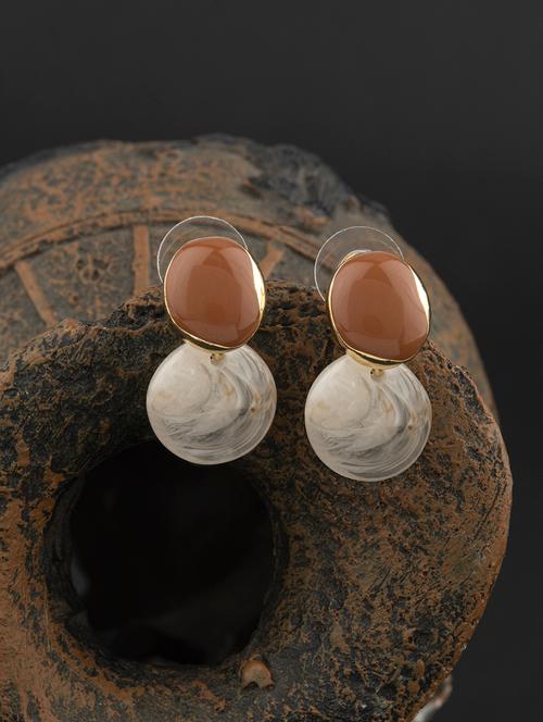  gold plated pearl crafted contemporary drop earring - 18498474 - Very Small Image - 1