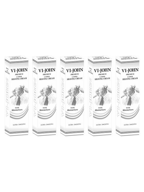vi-john premium shaving cream 91 gm (pack of 5) - 18498924 - Very Small Image - 1