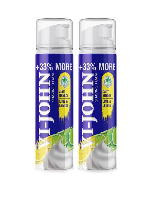 vi-john shaving foam lemon lime 300 gm pack of 2 - 18498953 - Very Small Image - 1