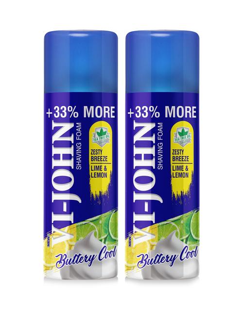 vi-john shaving foam lemon & lime (400 each)  pack of 2 - - 18498965 - Very Small Image - 1