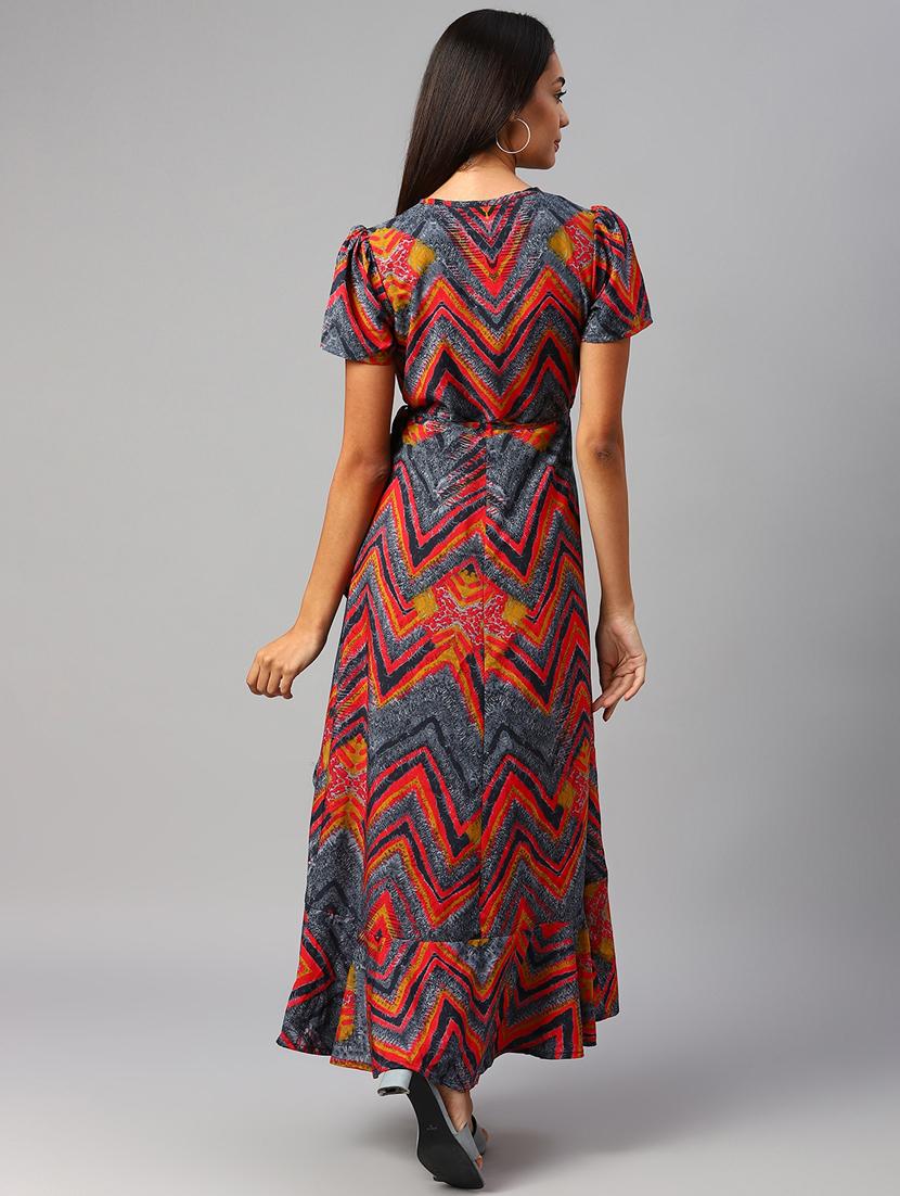 women's wrap printed dress - 18499032 - Standard Image - 3